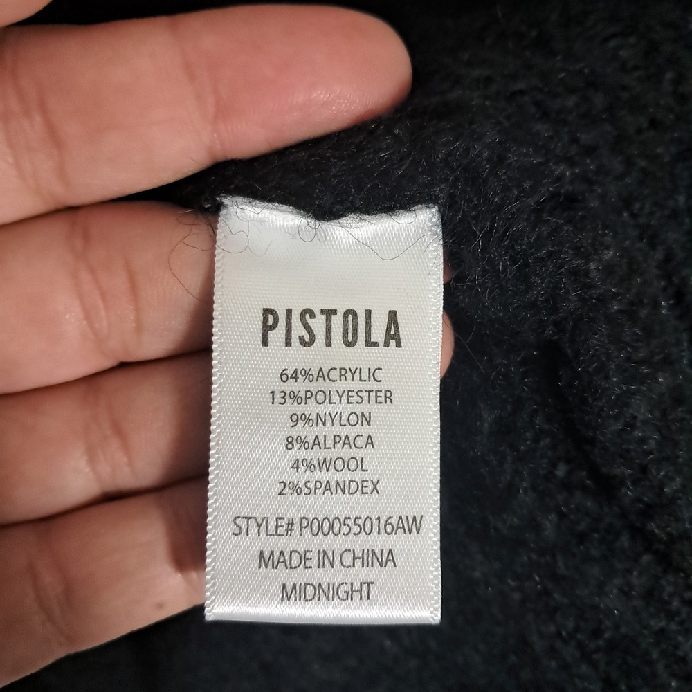 Pistola NWT Emilie Halter Cardigan Sweater Set Black Midnight Knit Alpaca Large - Picture 9 of 13